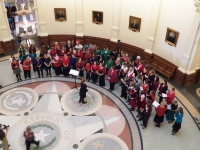 Chorus Preparing to sing - top view