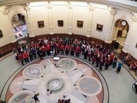 Chorus listens to proclamation - top view