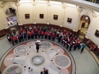 Chorus performing - top view