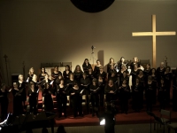 The chorus performs