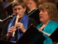 Sharon playing recorder